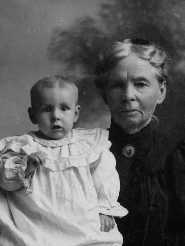 Bridget Swift Quinn, with grandson William Quinn, ca 1900